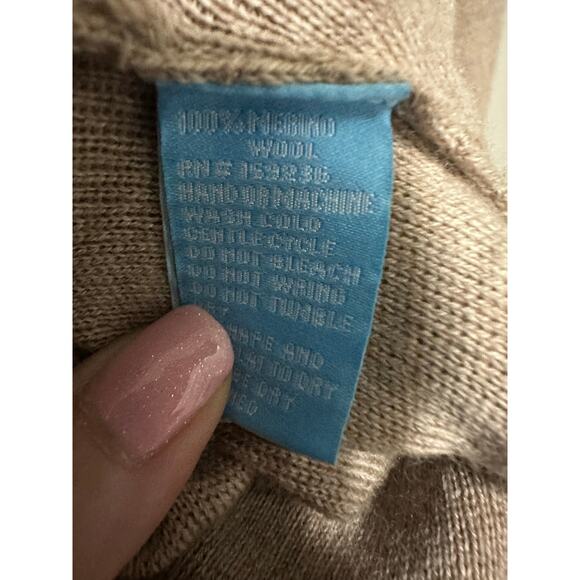 J. Mclaughlin Womens Merino Wool Button Detail Sweater Top Brown Size Medium - Picture 8 of 8